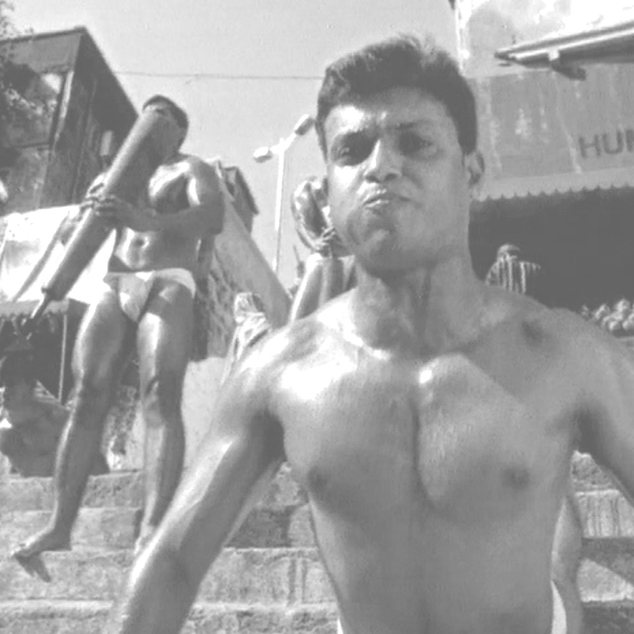Featured black & white photo for Ranipal Allwhite Swami TVC in India.