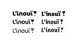 An image showing trials done during the logo development for L'inouï.