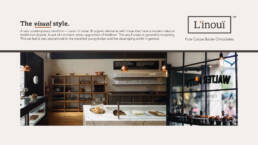This image shows the cover photo of final L'inouï brand identity guide.