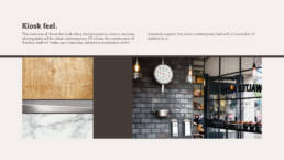 This image portrays the visual direction for L'inouï's stores or kiosks.