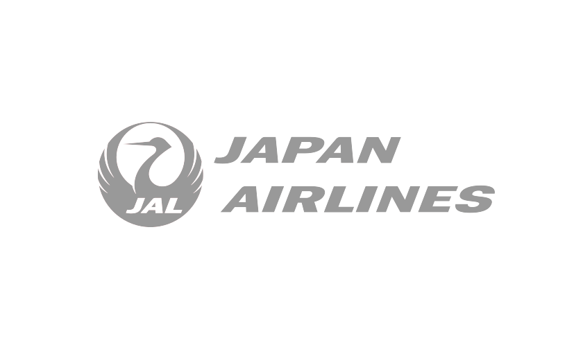 Grey coloured logo of Japan Airlines.