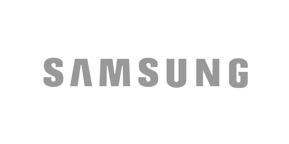 Grey coloured logo of Samsung.